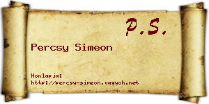 Percsy Simeon névjegykártya